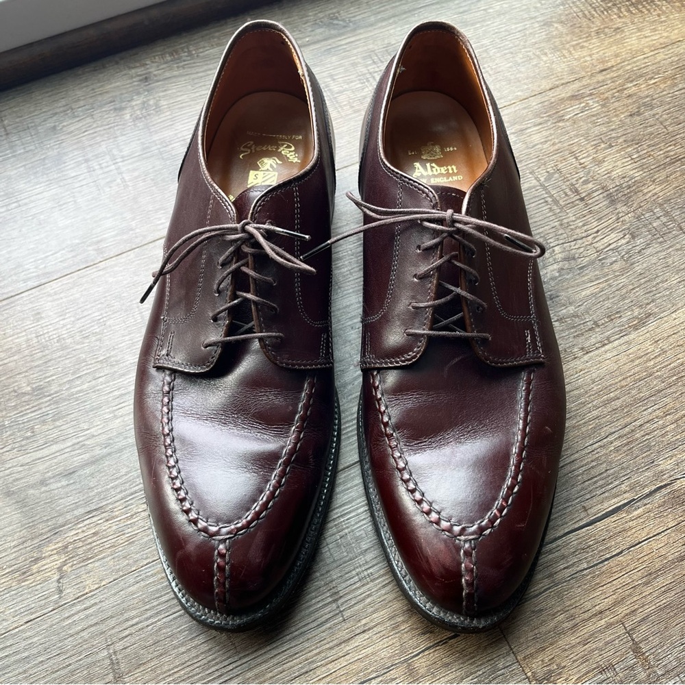 ALDEN #964 10 D Burgundy SPLIT TOE Norwegian Front DERBY Blucher
